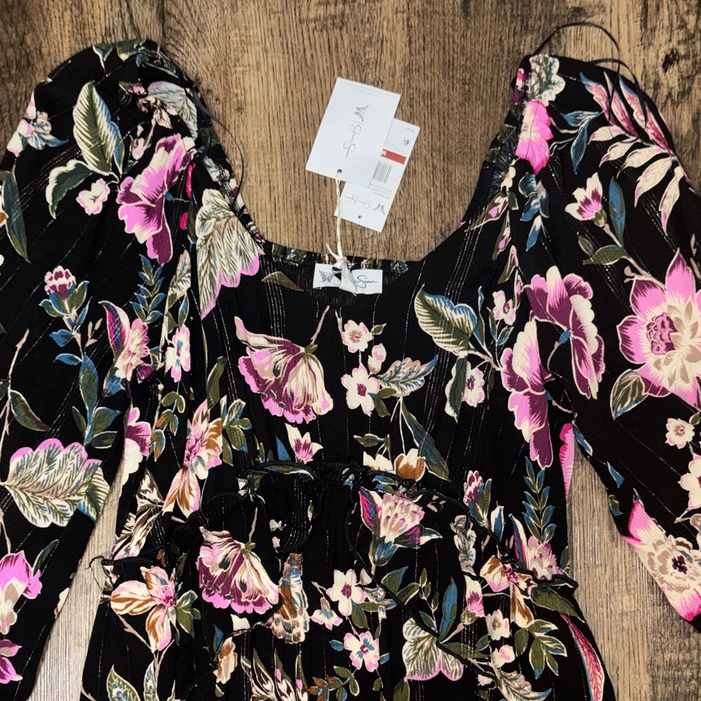 Jessica Simpson Black Floral Maxi Dress - Picture 2 of 3